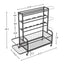 4-Tier Metal Storage Rack with Rolling Wheels and Hooks