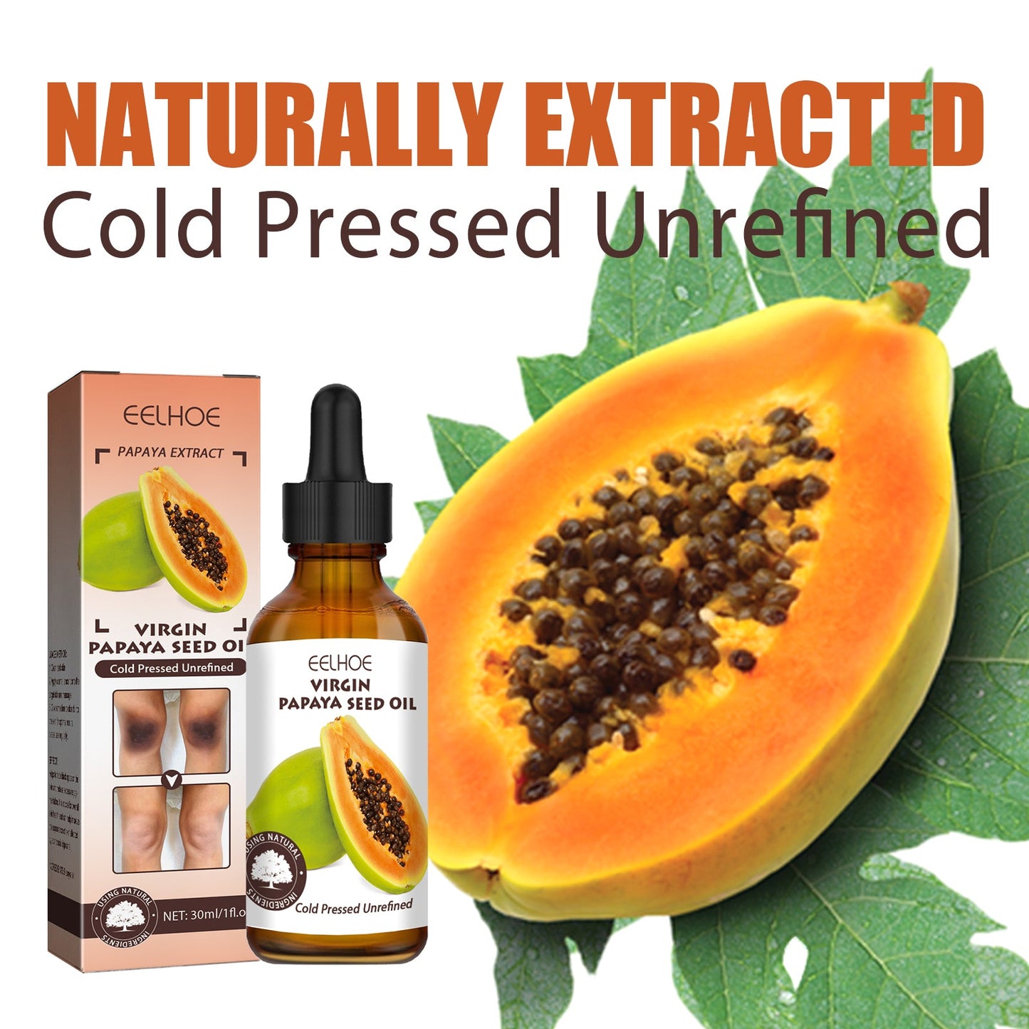 Papaya Seed Skin Care Oil Lightening Dark Spots, Bending Joints, Elbows, Brightening Skin And Moisturizing Oil - Korvel