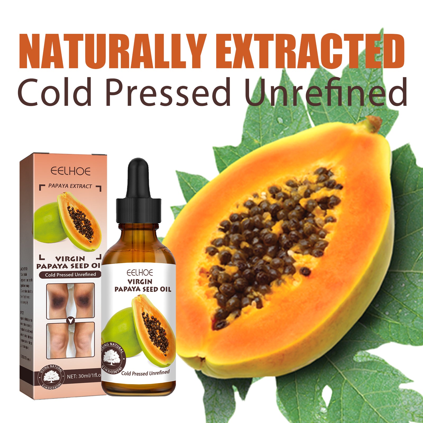 Papaya Seed Skin Care Oil Lightening Dark Spots, Bending Joints, Elbows, Brightening Skin And Moisturizing Oil - Korvel
