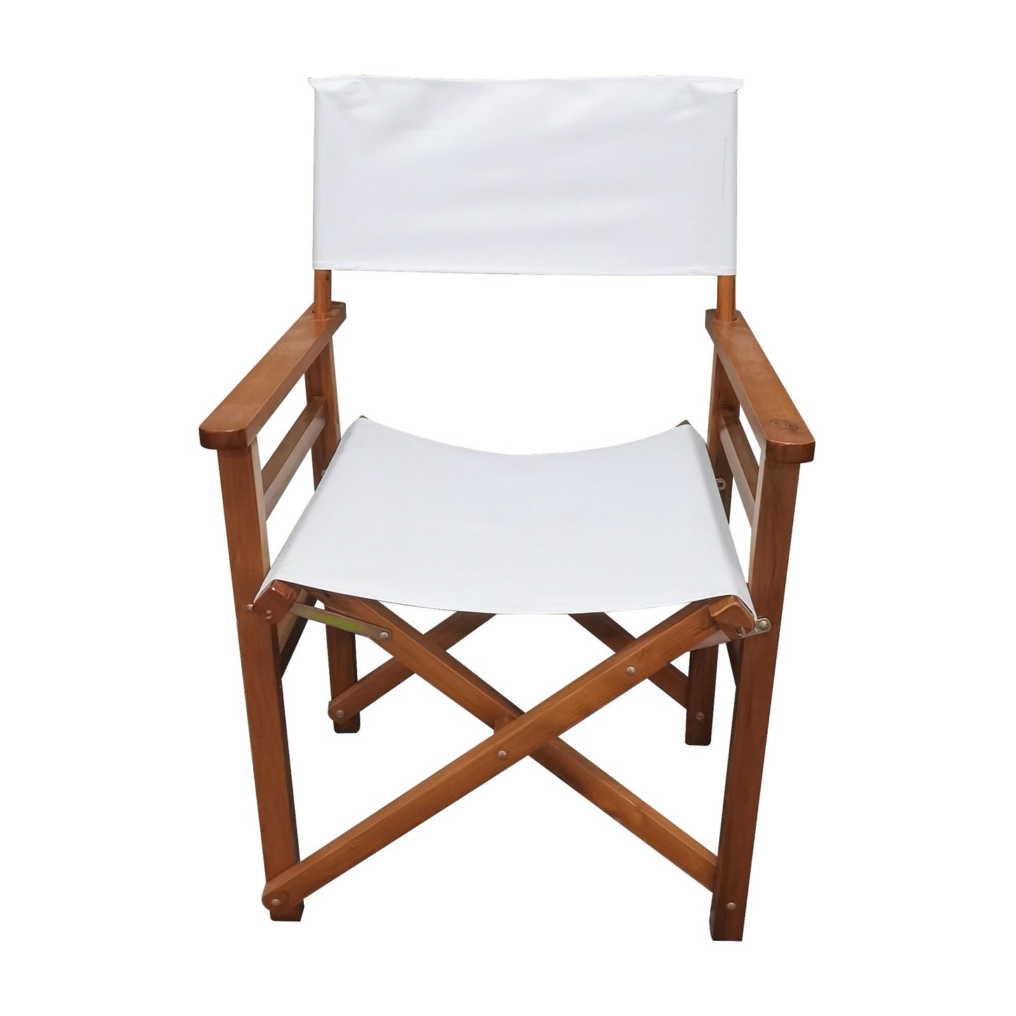 Premium Wooden Folding Chair Set - 2pcs in White Canvas