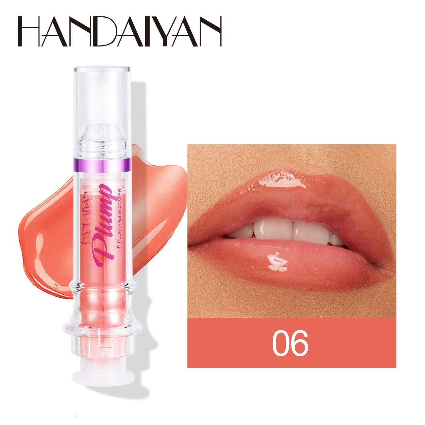HANDAIYAN PLUMP & POUT Lip Plumping Booster Gloss, High Shine for Plumper Looking Lips,Extreme Shine Crystal Volume Lip Oil - Korvel