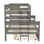 Wood Twin over Full Bunk Bed with Trundle - Gray