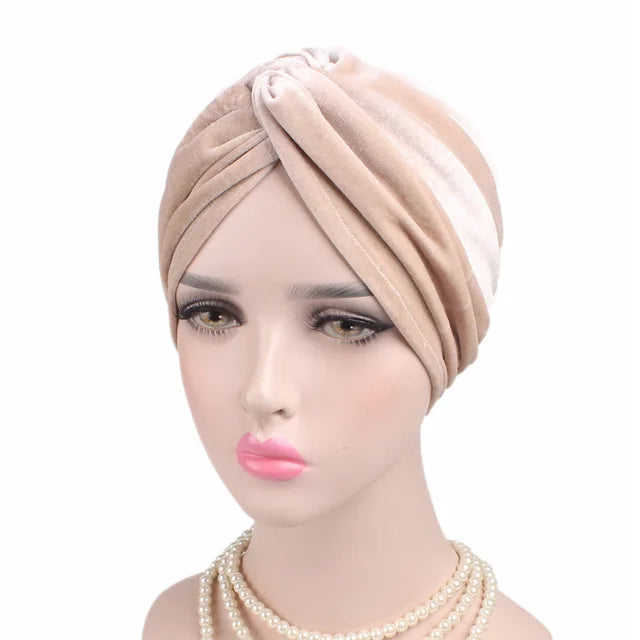 Women Velvet Turban Hat Headband Muslim Hijab Caps Female Soft Bandana Headband Hijabs Head Wrap Hair Accessories Supplies - Korvel