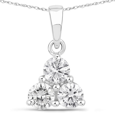 0.75 Carat Lab Grown Diamond Pendant in 14K White Gold