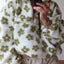 Winter Flowers Lambskin Sweatshirt with Big Pocket