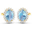 Pendientes de aguamarina genuina de 2.36 quilates y diamantes blancos en oro de 14 quilates