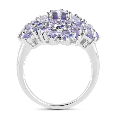 5.27 Carat Genuine Tanzanite Sterling Silver Engagement Ring