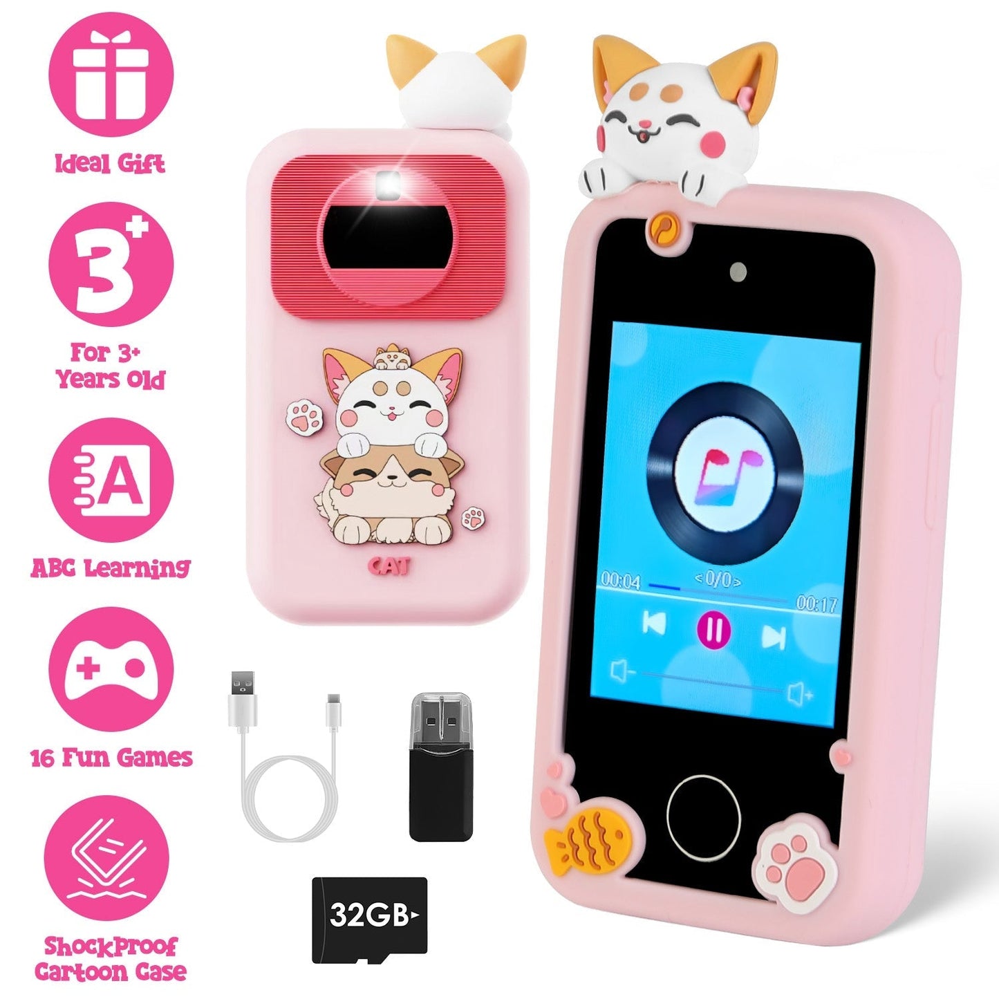 Smartphone Jouet pour Enfants Gbruno avec Double Caméra et Écran Tactile