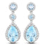 Boucles d'oreilles en argent sterling avec topaze bleue et topaze blanche de 9,46 carats