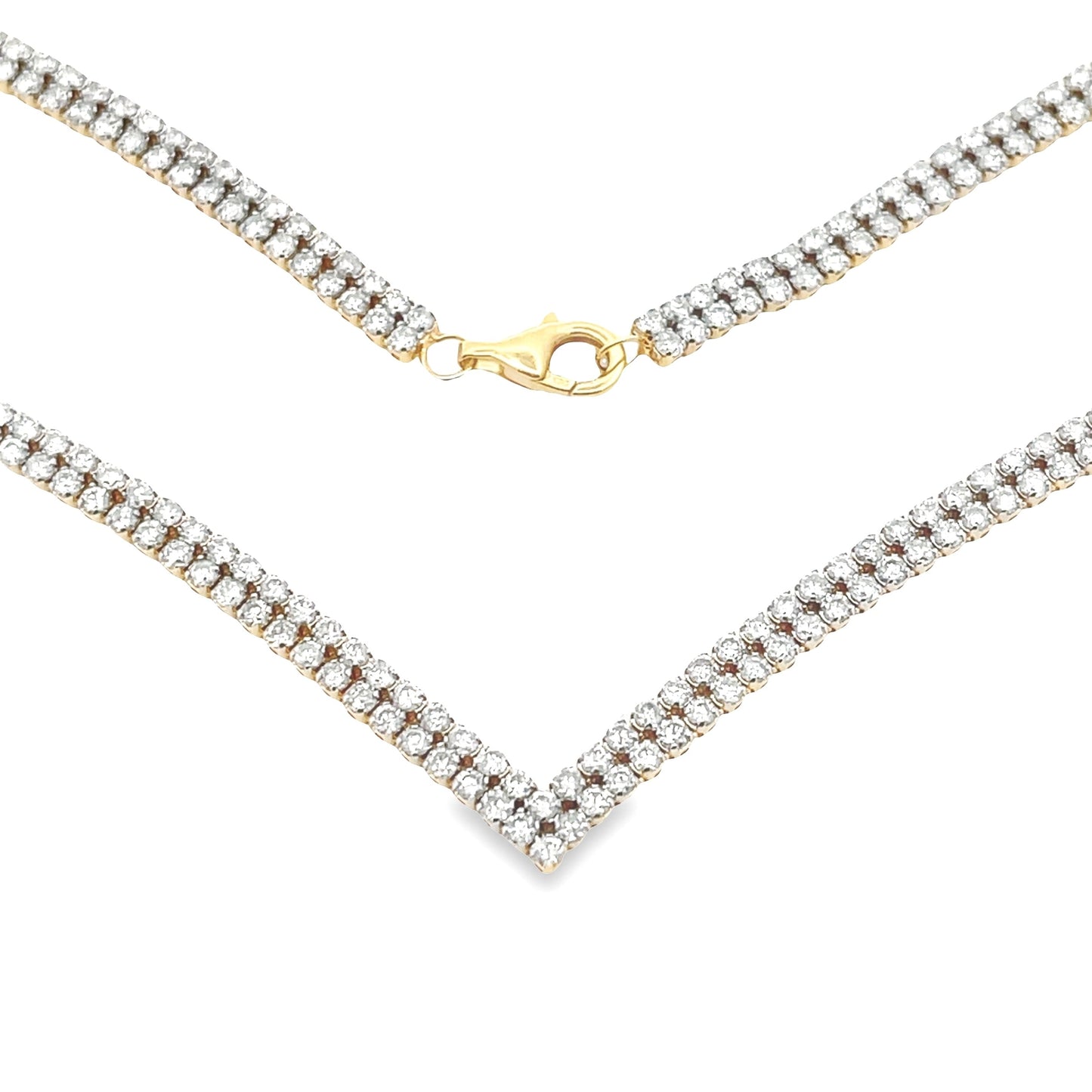 Collier de tennis en diamant véritable de 7,00 ct en or jaune 14 carats