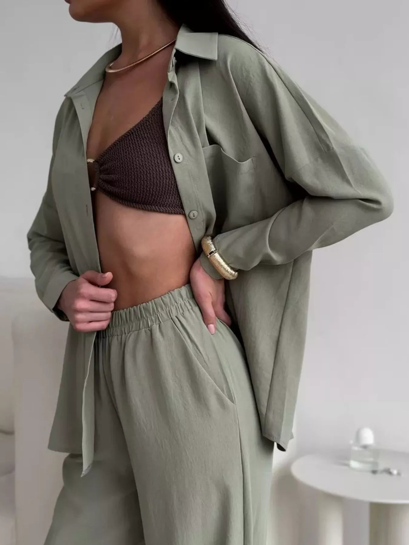 Premium Button Down Shirt and Pants Set