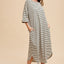 Striped Round Neck Midi Dress - Soft & Stylish Classic Design