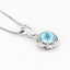 Colgante de Topacio Azul Suizo de 2.32 Quilates y Diamantes en Oro de 14K y Plata Esterlina