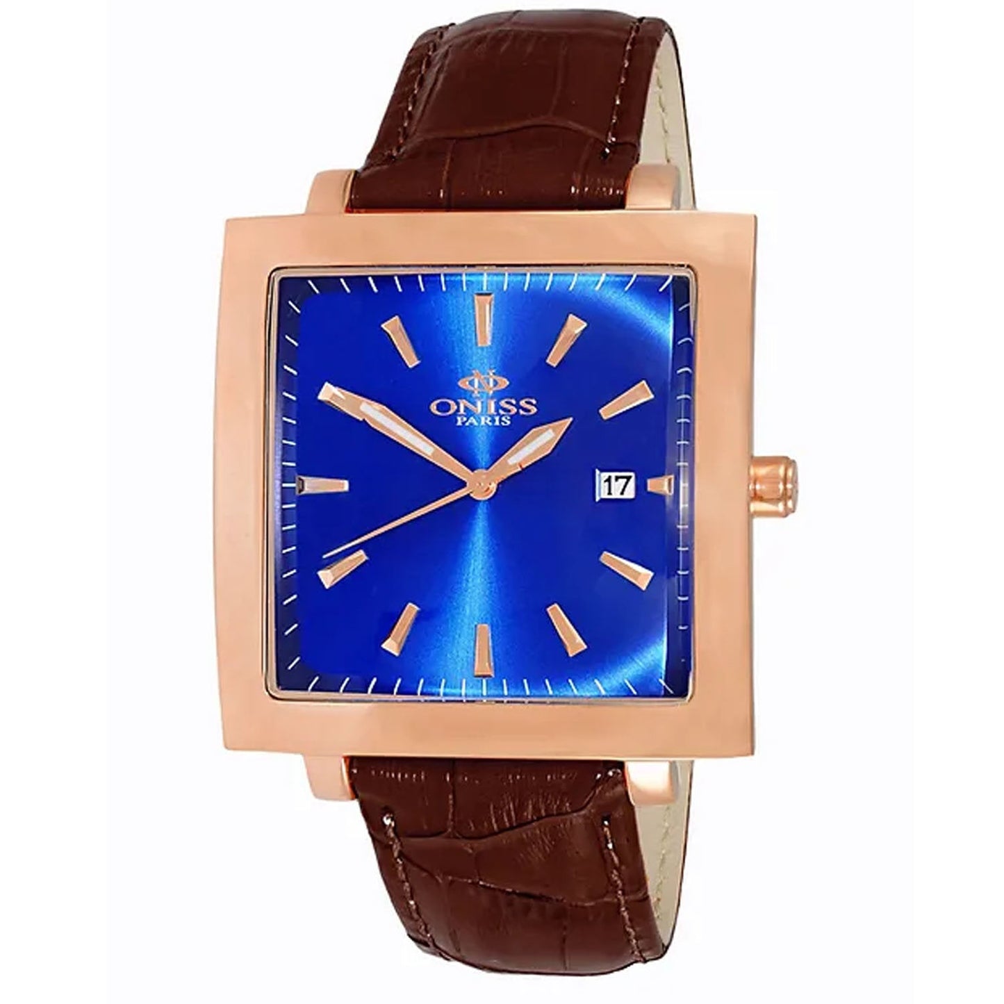 Reloj Cuádruple para Hombre Oniss - Esfera Azul con Correa de Cuero
