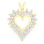 Collar con colgante de corazón abierto de diamante chapado en oro amarillo de 14 quilates