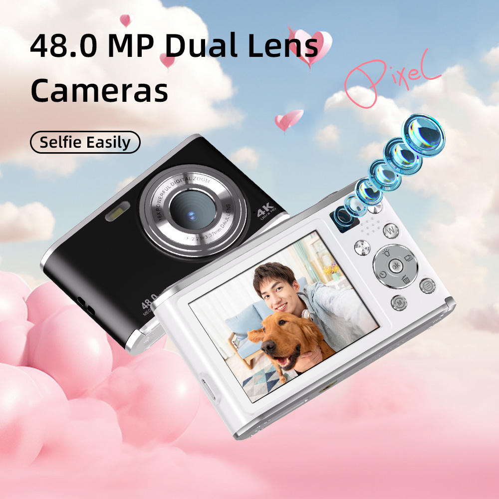 DC306 digital high-definition camera front and rear dual camera autofocus entry-level student card machine - Korvel