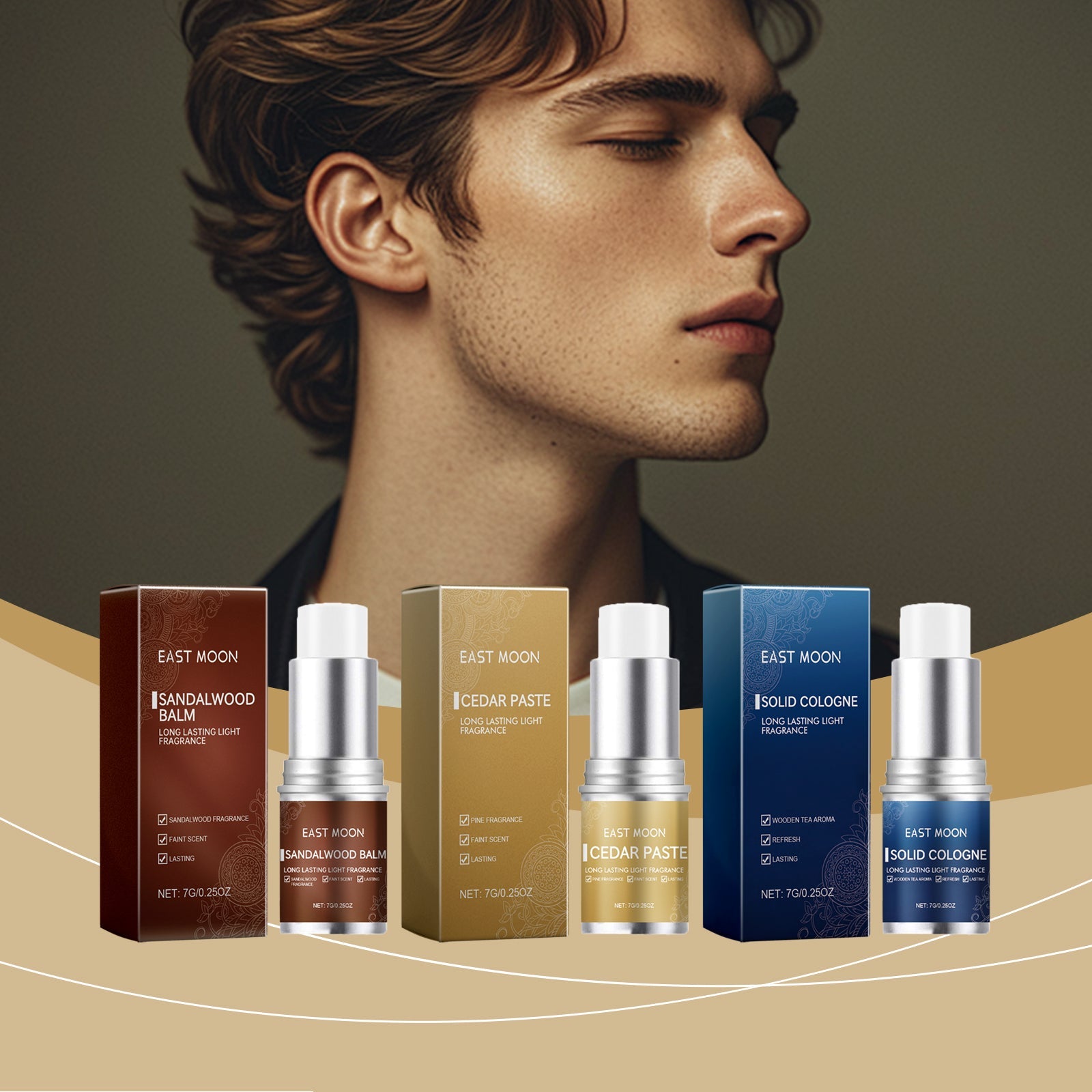 Men's Balm Stick Refreshing Non-Sticky Long Lasting Fragrance For Men Charm Balm Applicator - Korvel