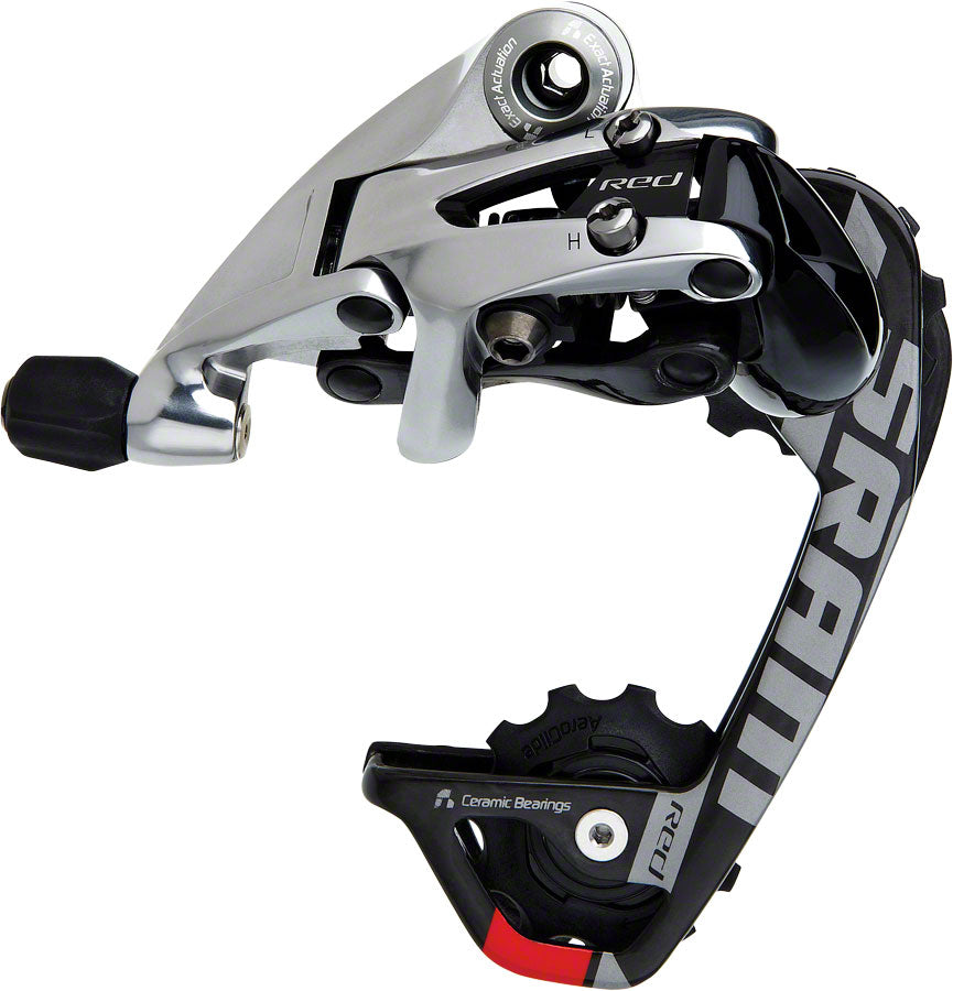Dérailleur arrière SRAM Red WiFli - 10 vitesses à cage moyenne Noir/Argent