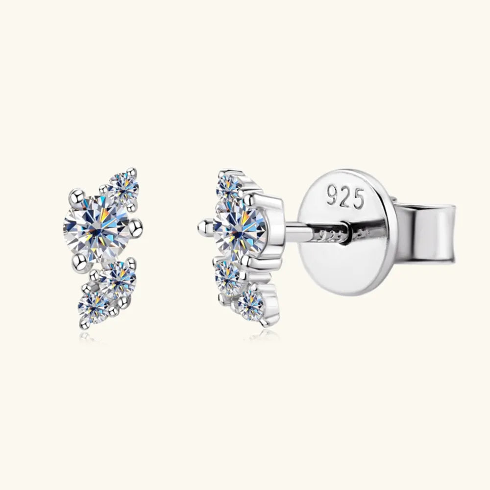 925 Sterling Silver Moissanite Stud Earrings - Korvel