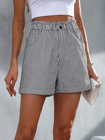 Premium High Waist Striped Shorts
