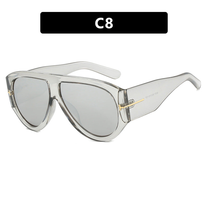 T-Shaped Large Frame Sunglasses - Personalized Women's Style