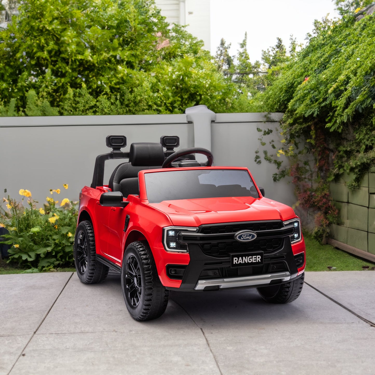 12V children's car remote control, authorized Ford Ranger, 2WD suitable for children aged 3-6. Red - Korvel