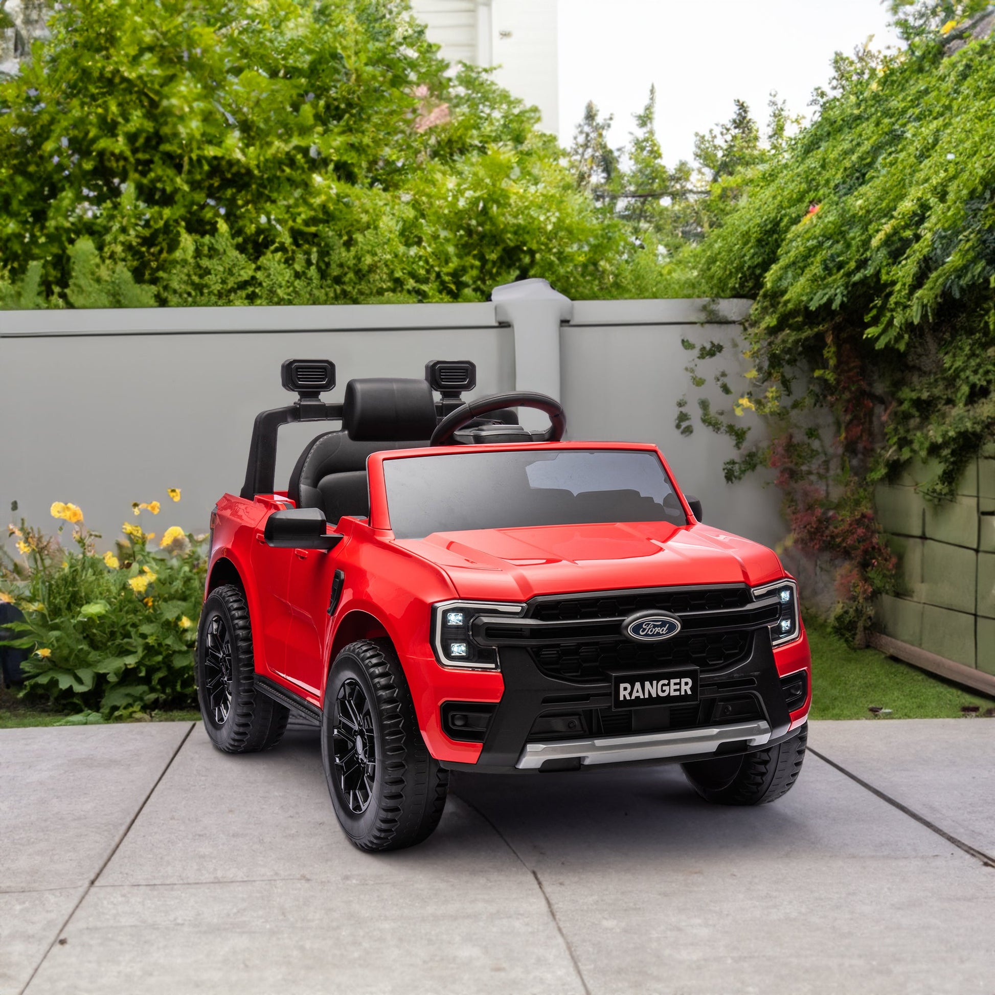12V children's car remote control, authorized Ford Ranger, 2WD suitable for children aged 3-6. Red - Korvel