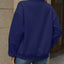V-Neck Solid Color Casual Sweatshirt