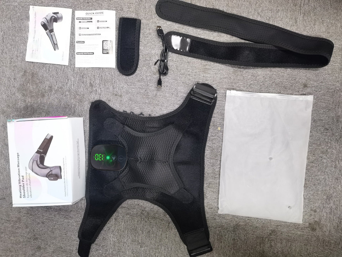Touchscreen controller hole shaped shoulder protection electric heating shoulder protection heating vibration massager - Korvel
