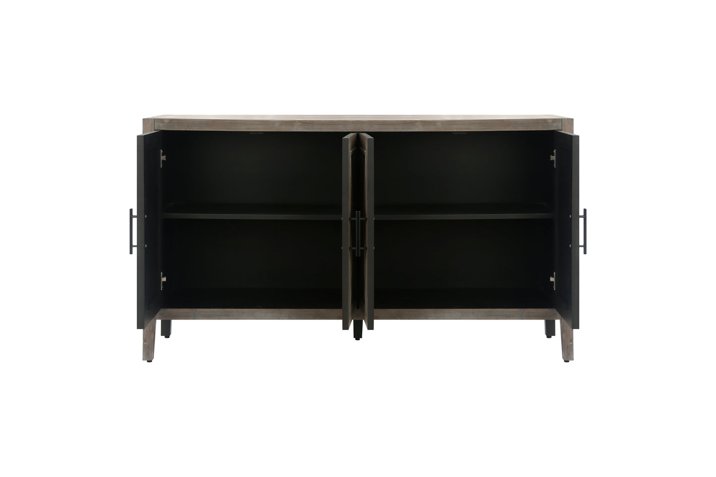 Aparador de Madera Twill de 4 Puertas - Estilo Country Americano Vintage