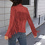 Chaqueta de Cardigan de V-Cuello con Flecos de Manga Larga Elegante para Mujeres