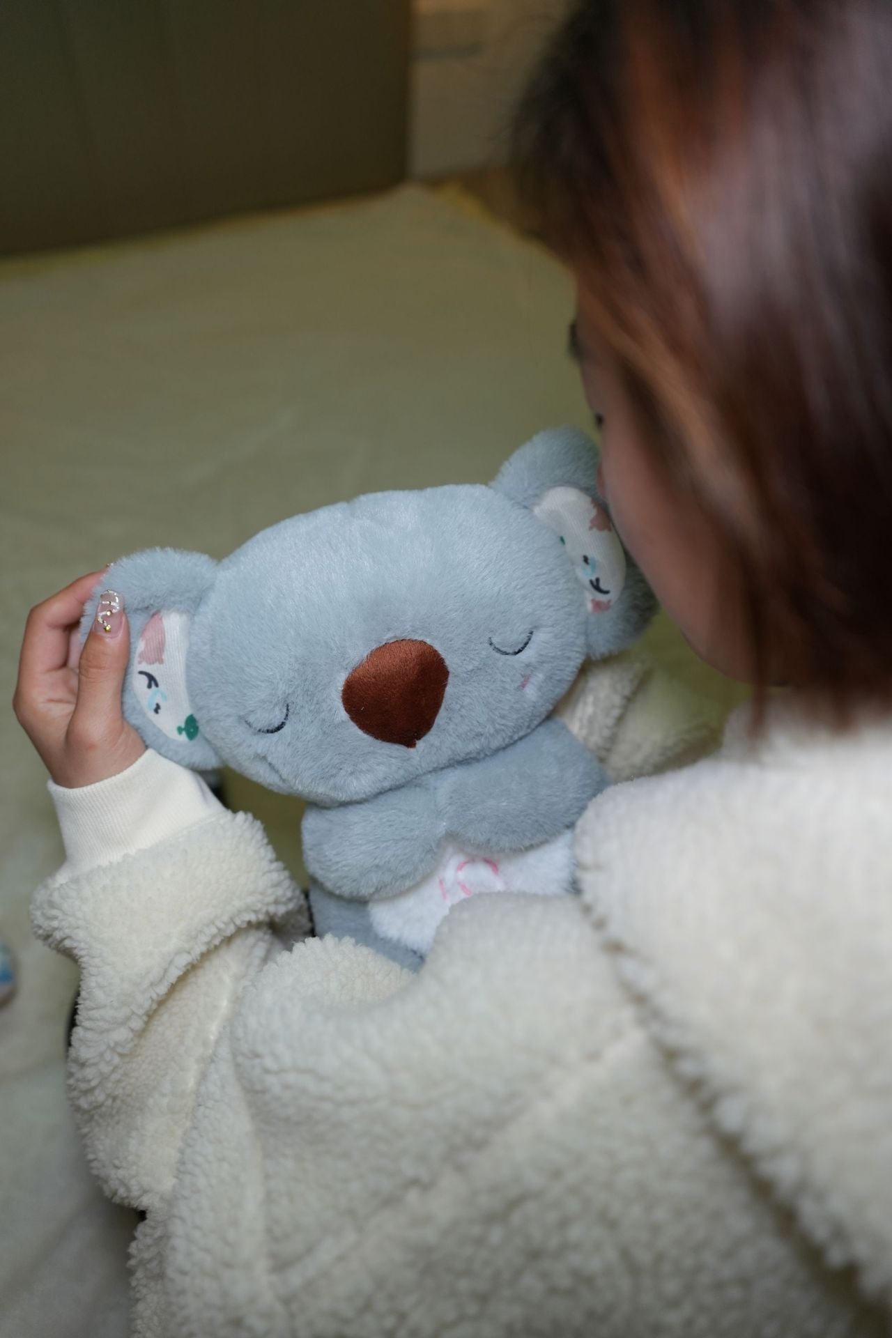 Breathing glowing cute koala baby lulls to sleep music early education doll soothes baby - Korvel
