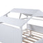 Wood Full Size House Bed with Twin Size Trundle and Storage  White - Korvel