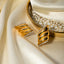 Inlaid Zircon Stainless Steel Geometric Stud Earrings - Korvel