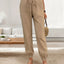 Tied Elastic Waist Pants with Pockets