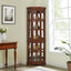 Corner Curio Cabinet with 5 Shelves and Lighting System, Walnut(E26 light bulb not included) - Korvel