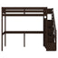 Twin Size Loft Bed with Storage Staircase and Built-in Desk - Espresso