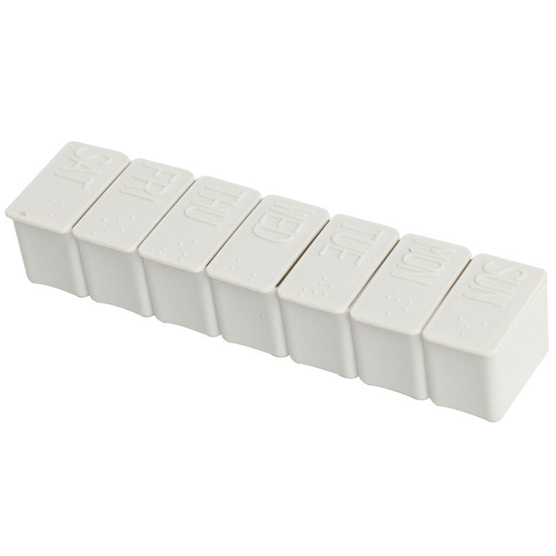Travel Pill Box Holder Weekly Medicine Storage Organizer Container Drug Tablet Dispenser Independent Lattice Plastic Pill Case - Korvel