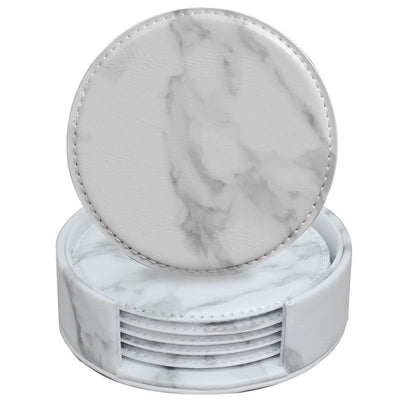 Creative PU leather coaster Exquisite insulated tea water cushion Square leather coaster - Korvel