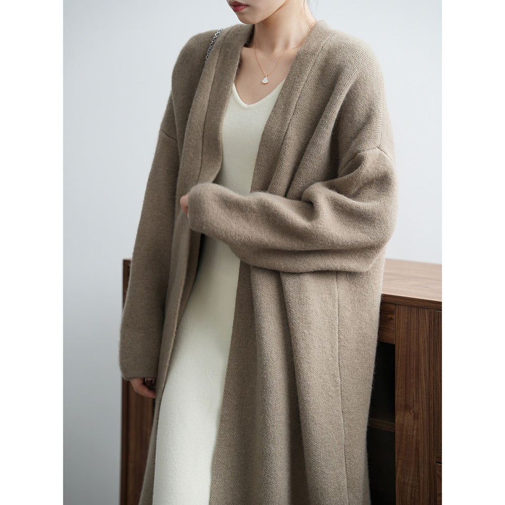Cardigan en tricot à manches longues unies pour femmes