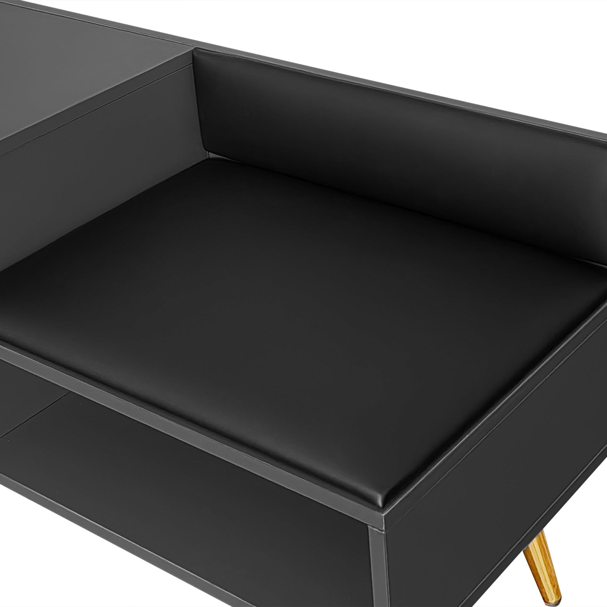 Modern Shoe Storage Bench with Hidden Storage and Upholstered Cushions for Bedside, Living Room and Entryway (Gray) - Korvel