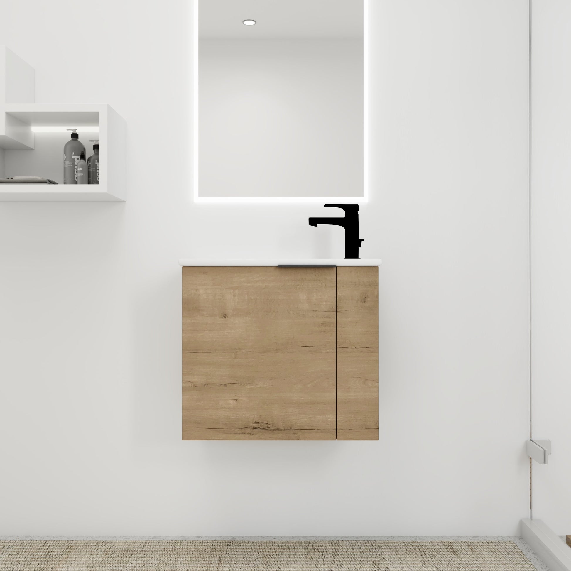 Bathroom Vanity with Sink 22 Inch for Small Bathroom,Floating Bathroom Vanity with Soft Close Door,Small Bathroom Vanity with Sink, 22x13 (KD-Packing) - Korvel