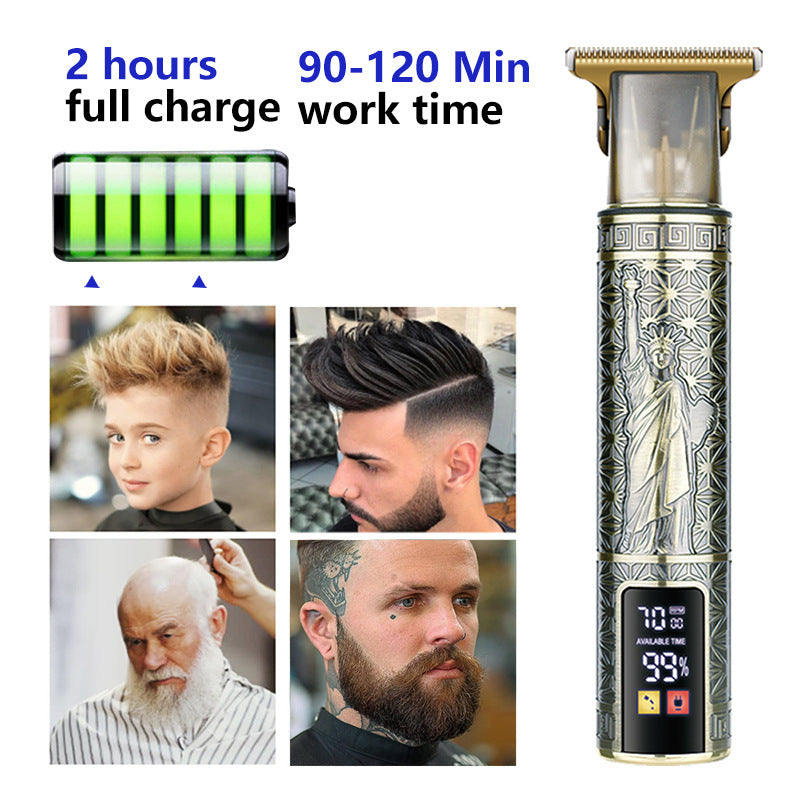 T9 Hairdresser With LCD Display Electric Hair Clipper Household Large Screen Digital Display Electric Hair Clipper Carving Oil Head Shaver Hair Clipper - Korvel