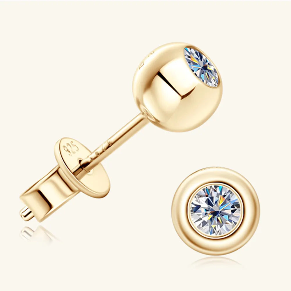Moissanite 925 Sterling Silver Stud Earrings - Korvel