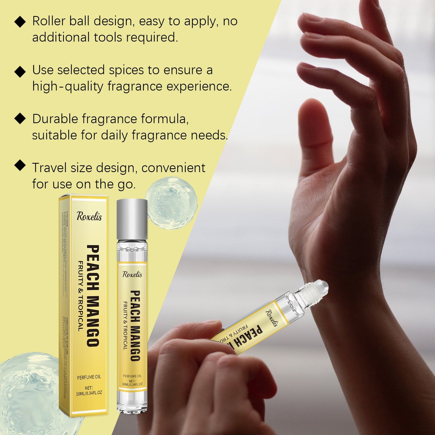 Tropical Fruit Perfume Ball Bearing Fruit Fragrance Ball Rolling Perfume For Women Fresh And Light Scent - Korvel