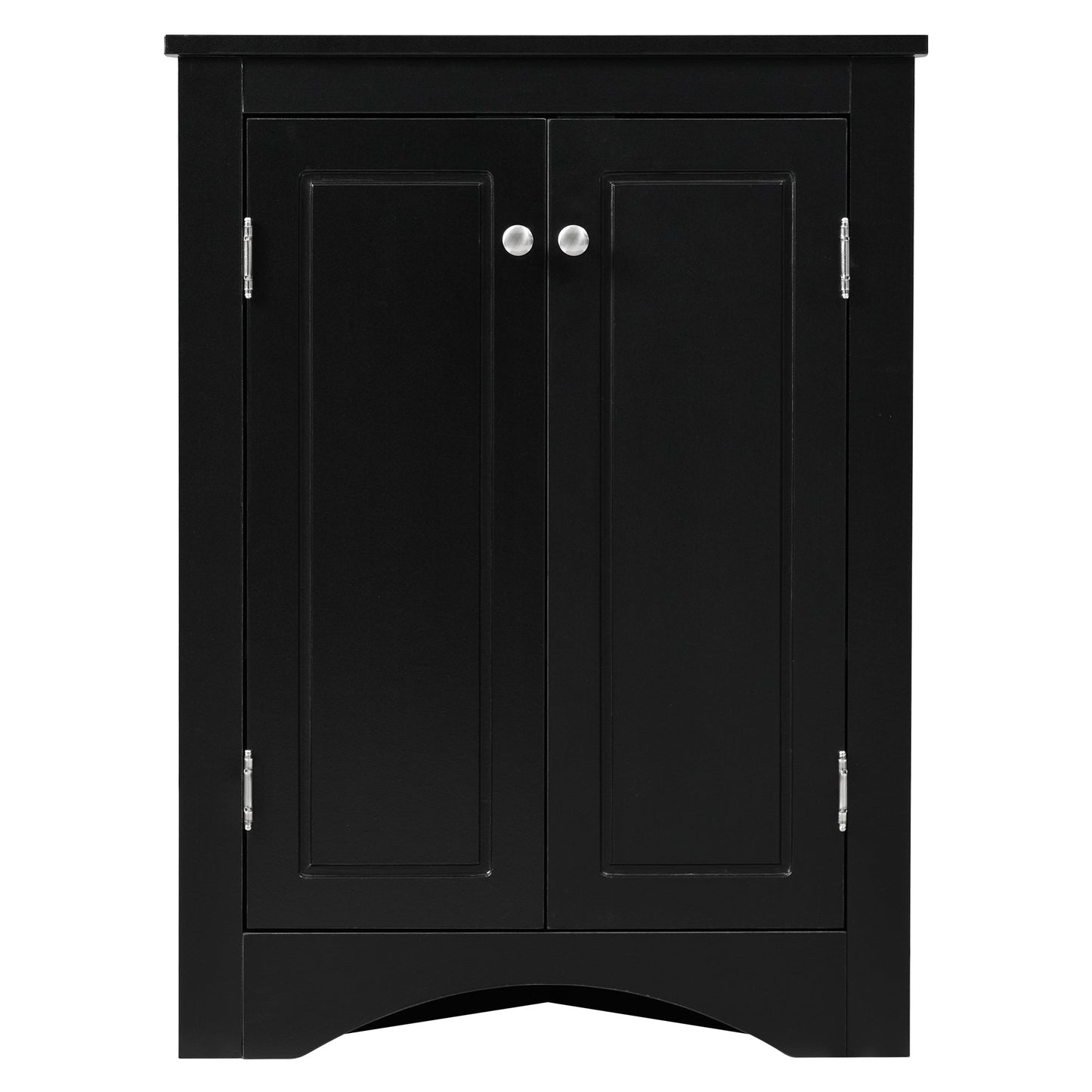 Black Triangle Bathroom Storage Cabinet with Adjustable Shelves