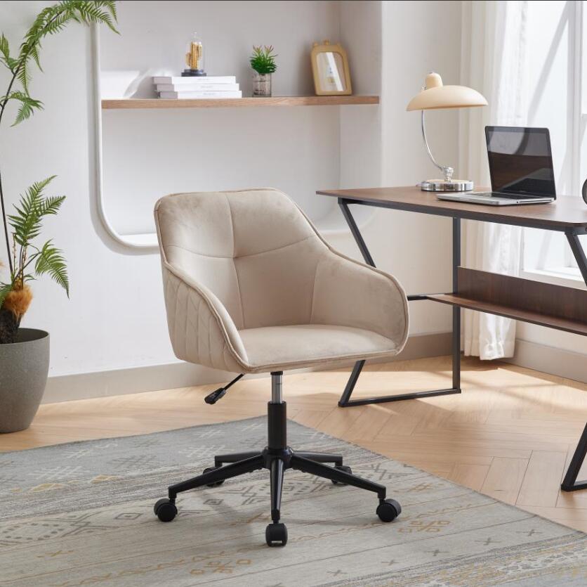 Velvet Office Desk Chair, Modern Home Desk Chair with Wheels , Vanity Chairs for Living Room, Bedroom,Study Room - Korvel