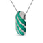 Collar con colgante de diamante y esmalte turquesa de plata esterlina .925
