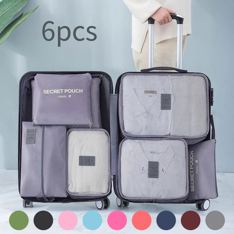 6-Piece Waterproof Travel Storage Bag Set