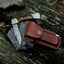 Exquisite Custom Damascus Folding Knife – 3" Blade with Elegant Leather Sheath - Korvel